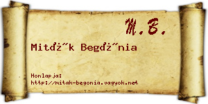 Miták Begónia névjegykártya